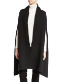 Cashmere Knit/Woven Combo Cape