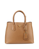 Saffiano East-West Medium Tote Bag, Beige (Cannela)