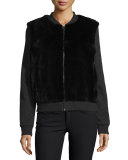 Dylin Fur & Knit Jacket, Black