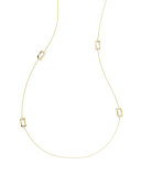 Gold Rectangle-Station Necklace, 40"L