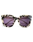 Pools and Palms Notched Square Sunglasses, White Tortoise
