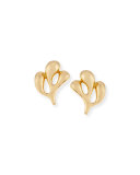 Sea Leaf 18K Gold Stud Earrings