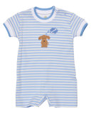 Striped Jersey Dog Shortall, Blue, Size 3-18 Months