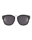 Sardinia Monochromatic Square Sunglasses, Black