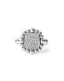 Sterling Silver Extra-Large Caviar Spark Ring with Diamonds, 0.41 tdcw