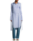 Strappy Striped Shirting Dress