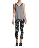 Jump Layered Tank Top, Heather Gray/Black