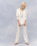 Safari Long-Sleeve Silk Shirt, Petite
