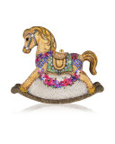 Penelope Floral Rocking Horse Evening Clutch Bag, Champagne/Multi