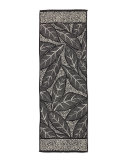 Bicolor Leaf-Print Scarf, Black/Cream