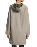 Reversible Hooded Rain Coat, Oregano/Stone