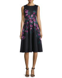 Sleeveless Floral-Print Fit-&-Flare Dress