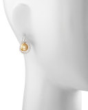 Golden South Sea Pearl & Diamond Halo Earrings, 1.15ct