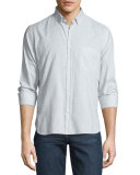 Check Long-Sleeve Sport Shirt, Light Blue