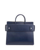 Horizon Medium Leather Satchel Bag, Navy