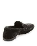 Bray Velvet Smoking Loafer, Pewter