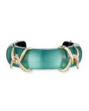 Coil Studded Crystal Cuff Bracelet
