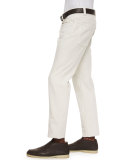 Four-Pocket Cotton-Stretch Jeans, White