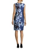 Faith Sleeveless Floral-Print Sheath Dress, Multi