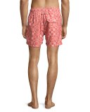 Guillauche Flop Printed Swim Trunks, Red