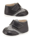 Leather & Tweed Mid-Top Oxford, Black/White, Infant