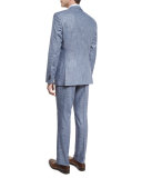 Hutson Gander Space-Dye Two-Piece Wool Suit, Light Blue