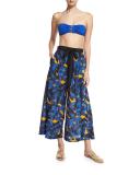 Poppy Palazzo Coverup Pants, Lapis