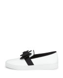 Val Runway Bow Skate Shoe, Optic White