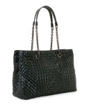 Intrecciato Medium Double-Chain Tote Bag, Black