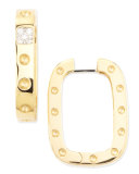 Pois Moi Diamond Square Hoop Earrings, Yellow Gold