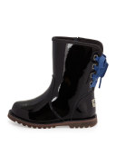Corene Patent Leather Boot, Black, Toddler