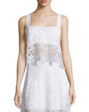 Sissi Sleeveless Lace Top, White