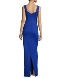 Sleeveless Ponte Sweetheart Gown, Sapphire