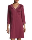 Moments Lace-Trim Sleepshirt, Red Plum