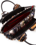 Eloise Large Striped Fur Tote Bag, Multi