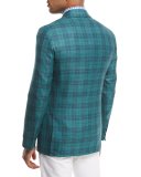 Sanita Glen Plaid Two-Button Sport Coat, Green/Navy