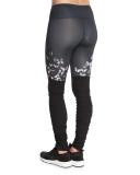 Goddess Colorblock Ribbed Sport Leggings, Butterfly/Black