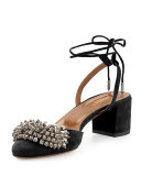 Monaco Beaded Suede 50mm Pump, Black