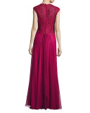 Ruched-Bodice Sweetheart Gown, Cocoa