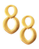 Golden Satin Link Doorknocker Earrings