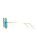 Rimless Mirrored Iridescent Aviator Sunglasses