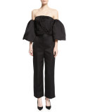 Resme Wide-Leg Cropped Pants, Black