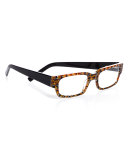 Peckerhead Rectangular Two-Tone Readers, Brown/Black