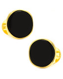 Vermeil & Onyx Round Cuff Links