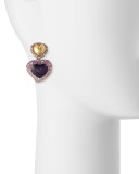 Hearts Desire South Sea Pearl & Amethyst Drop Earrings
