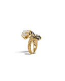 Classic Chain 18k Macan Diamond Ring, Size 7