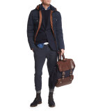 Twill Two-Button Sport Jacket, Navy