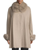 Cape Coat with Fox Collar and Cuff