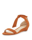 Clarita Suede Demi-Wedge Sandal