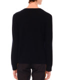 Large-Zip Crewneck Sweater, Navy